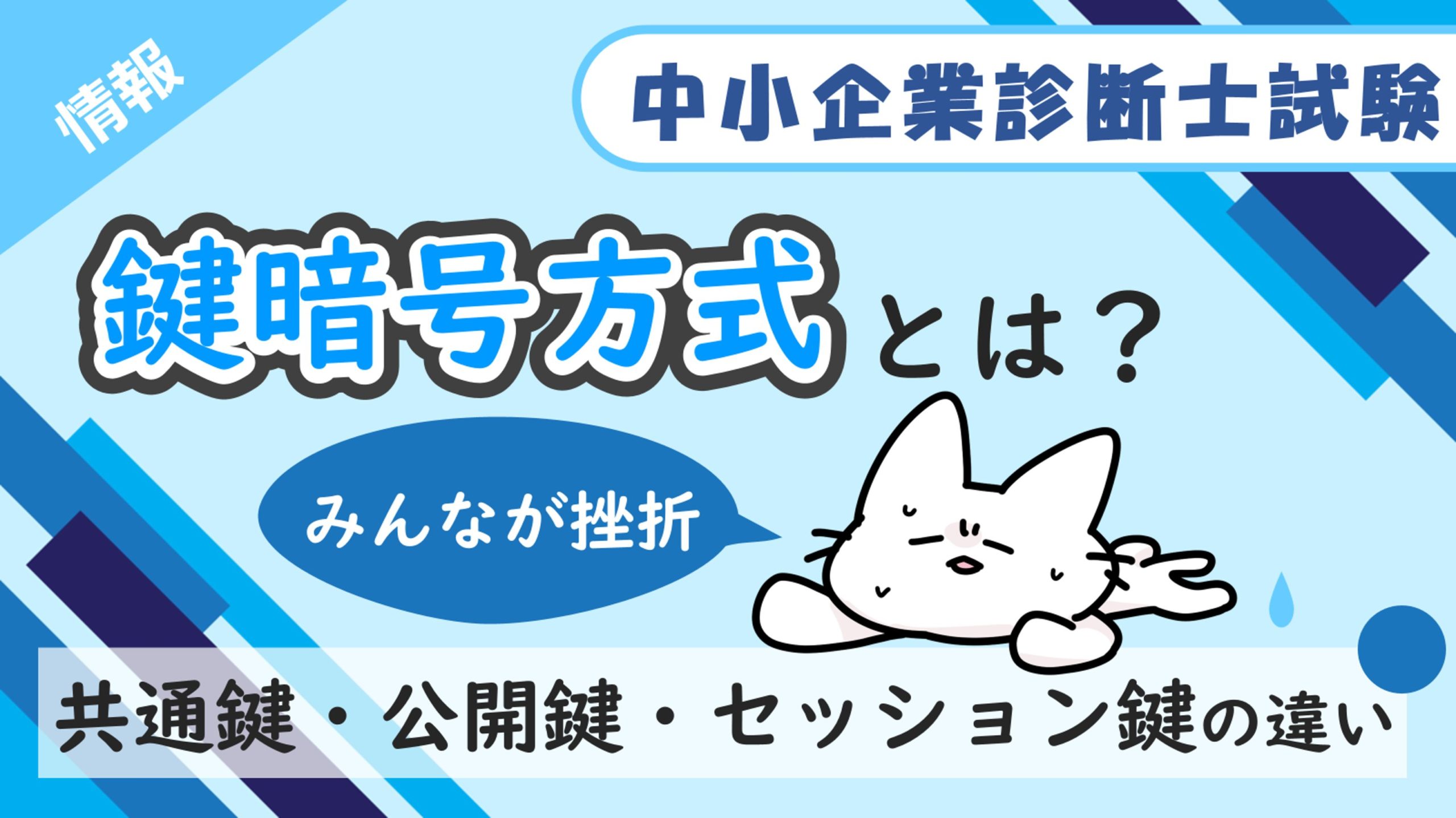 鍵暗号方式】共通鍵・公開鍵・セッション鍵暗号方式の違いを解説します！/経営情報システム/中小企業診断士試験対策｜たかぴーの中小企業診断士試験 攻略ブログ